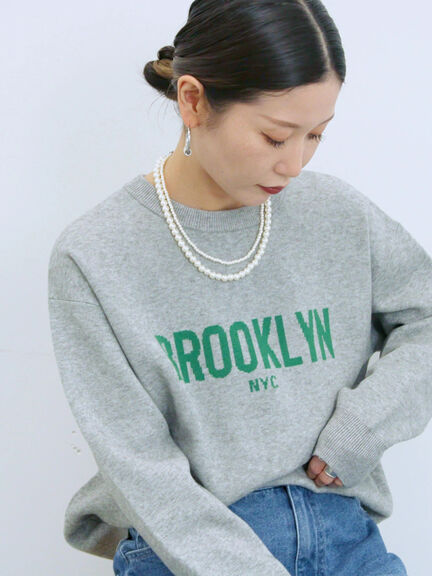 【Hug knit】ロゴプルオーバー（レッド/グリーン/ネイビー/キナリ/ＴＯＰグレー）｜Samansa Mos2 blue（サマンサモスモス ブルー）通販