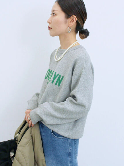 【Hug knit】ロゴプルオーバー（レッド/グリーン/ネイビー/キナリ/ＴＯＰグレー）｜Samansa Mos2 blue（サマンサモスモス ブルー）通販