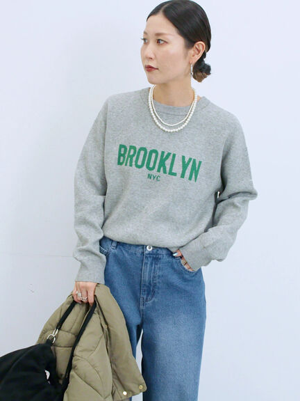 【Hug knit】ロゴプルオーバー（レッド/グリーン/ネイビー/キナリ/ＴＯＰグレー）｜Samansa Mos2 blue（サマンサモスモス ブルー）通販