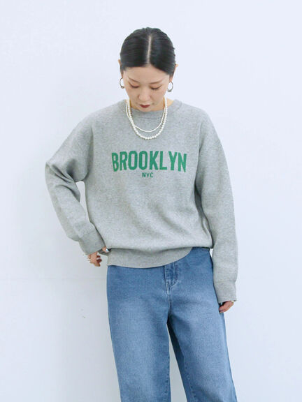 【Hug knit】ロゴプルオーバー（レッド/グリーン/ネイビー/キナリ/ＴＯＰグレー）｜Samansa Mos2 blue（サマンサモスモス ブルー）通販