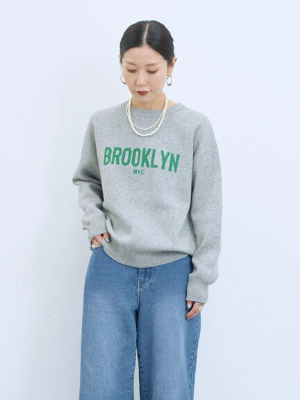 【Hug knit】ロゴプルオーバー（レッド/グリーン/ネイビー/キナリ/ＴＯＰグレー）｜Samansa Mos2 blue（サマンサモスモス ブルー）通販