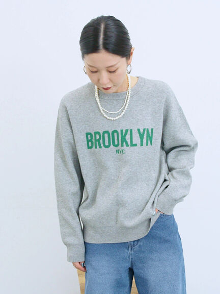 【Hug knit】ロゴプルオーバー（レッド/グリーン/ネイビー/キナリ/ＴＯＰグレー）｜Samansa Mos2 blue（サマンサモスモス ブルー）通販