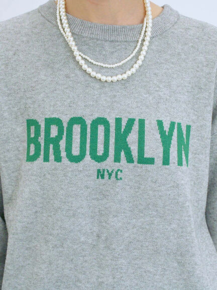 【Hug knit】ロゴプルオーバー（レッド/グリーン/ネイビー/キナリ/ＴＯＰグレー）｜Samansa Mos2 blue（サマンサモスモス ブルー）通販