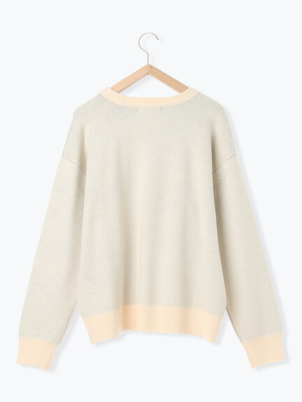 【Hug knit】ロゴプルオーバー（レッド/グリーン/ネイビー/キナリ/ＴＯＰグレー）｜Samansa Mos2 blue（サマンサモスモス ブルー）通販