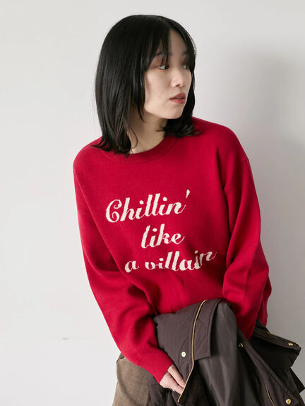 【Hug knit】ロゴプルオーバー（レッド/グリーン/ネイビー/キナリ/ＴＯＰグレー）｜Samansa Mos2 blue（サマンサモスモス ブルー）通販