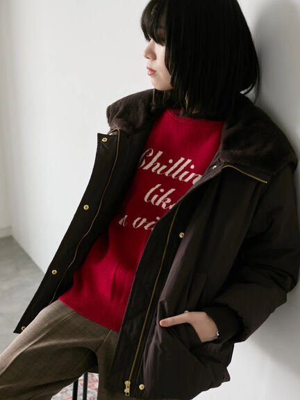 【Hug knit】ロゴプルオーバー（レッド/グリーン/ネイビー/キナリ/ＴＯＰグレー）｜Samansa Mos2 blue（サマンサモスモス ブルー）通販