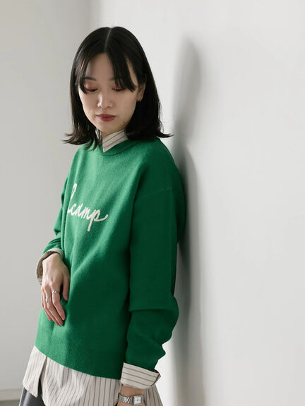 【Hug knit】ロゴプルオーバー（レッド/グリーン/ネイビー/キナリ/ＴＯＰグレー）｜Samansa Mos2 blue（サマンサモスモス ブルー）通販