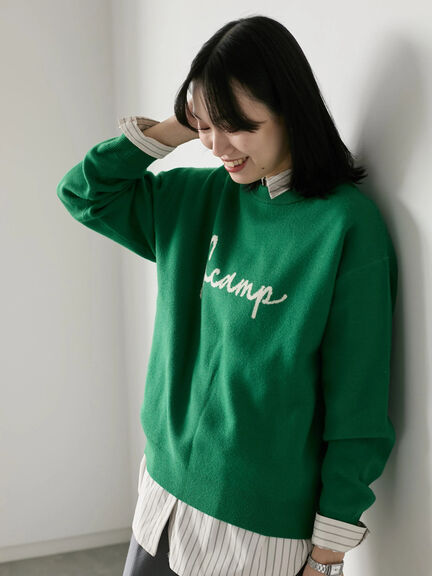 【Hug knit】ロゴプルオーバー（レッド/グリーン/ネイビー/キナリ/ＴＯＰグレー）｜Samansa Mos2 blue（サマンサモスモス ブルー）通販