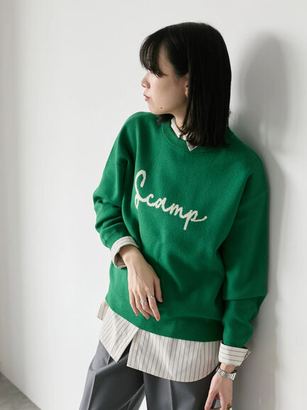 【Hug knit】ロゴプルオーバー（レッド/グリーン/ネイビー/キナリ/ＴＯＰグレー）｜Samansa Mos2 blue（サマンサモスモス ブルー）通販