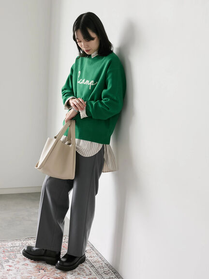 【Hug knit】ロゴプルオーバー（レッド/グリーン/ネイビー/キナリ/ＴＯＰグレー）｜Samansa Mos2 blue（サマンサモスモス ブルー）通販