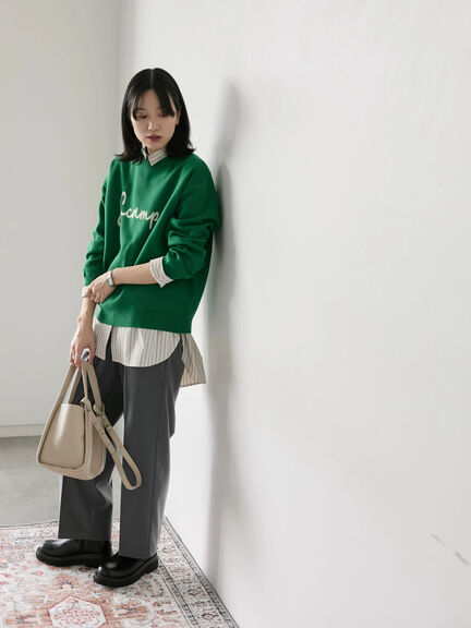 【Hug knit】ロゴプルオーバー（レッド/グリーン/ネイビー/キナリ/ＴＯＰグレー）｜Samansa Mos2 blue（サマンサモスモス ブルー）通販