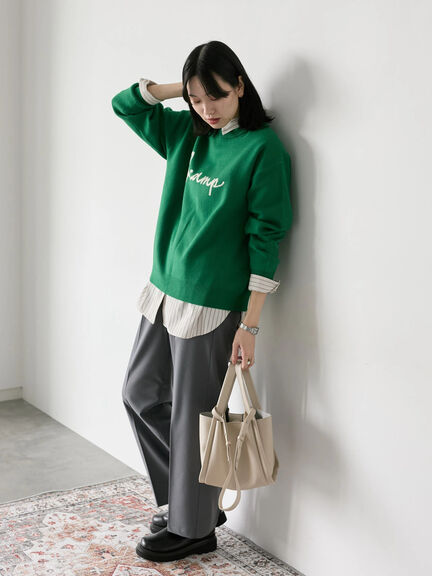 【Hug knit】ロゴプルオーバー（レッド/グリーン/ネイビー/キナリ/ＴＯＰグレー）｜Samansa Mos2 blue（サマンサモスモス ブルー）通販