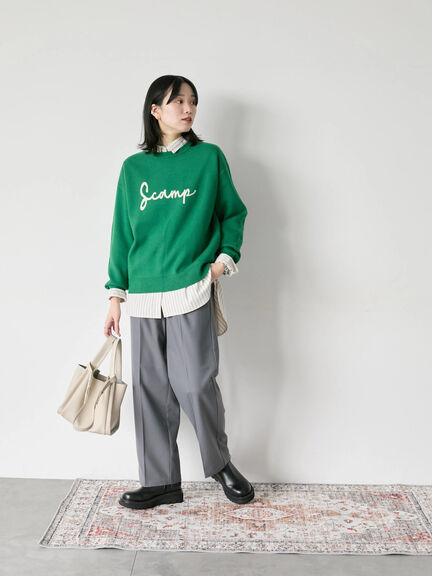 【Hug knit】ロゴプルオーバー（レッド/グリーン/ネイビー/キナリ/ＴＯＰグレー）｜Samansa Mos2 blue（サマンサモスモス ブルー）通販