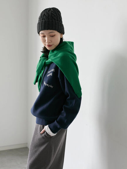 【Hug knit】ロゴプルオーバー（レッド/グリーン/ネイビー/キナリ/ＴＯＰグレー）｜Samansa Mos2 blue（サマンサモスモス ブルー）通販