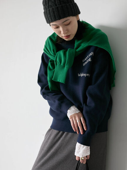 【Hug knit】ロゴプルオーバー（レッド/グリーン/ネイビー/キナリ/ＴＯＰグレー）｜Samansa Mos2 blue（サマンサモスモス ブルー）通販