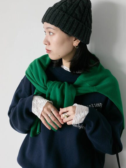 【Hug knit】ロゴプルオーバー（レッド/グリーン/ネイビー/キナリ/ＴＯＰグレー）｜Samansa Mos2 blue（サマンサモスモス ブルー）通販