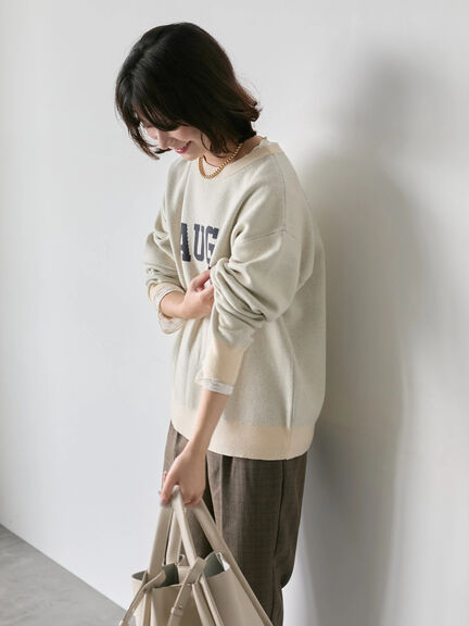 【Hug knit】ロゴプルオーバー（レッド/グリーン/ネイビー/キナリ/ＴＯＰグレー）｜Samansa Mos2 blue（サマンサモスモス ブルー）通販