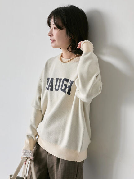 【Hug knit】ロゴプルオーバー（レッド/グリーン/ネイビー/キナリ/ＴＯＰグレー）｜Samansa Mos2 blue（サマンサモスモス ブルー）通販