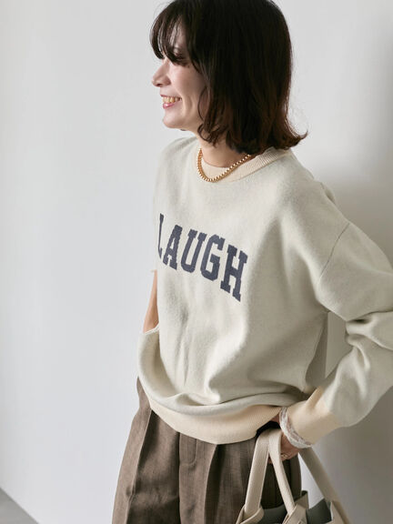 【Hug knit】ロゴプルオーバー（レッド/グリーン/ネイビー/キナリ/ＴＯＰグレー）｜Samansa Mos2 blue（サマンサモスモス ブルー）通販