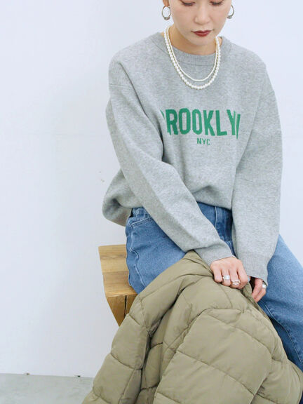 【Hug knit】ロゴプルオーバー（レッド/グリーン/ネイビー/キナリ/ＴＯＰグレー）｜Samansa Mos2 blue（サマンサモスモス ブルー）通販