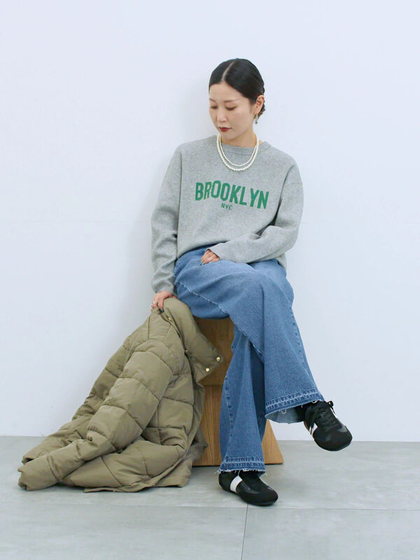 Hug knit】ロゴプルオーバー（レッド/グリーン/ネイビー/キナリ/TOP