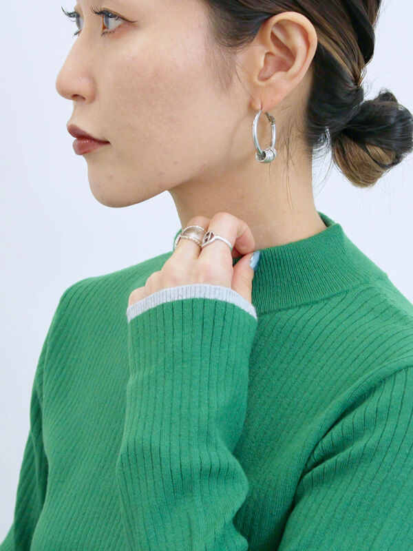 【Hug knit】リブハイネックプルオーバー（グリーン）｜Samansa Mos2 blue（サマンサモスモス ブルー）通販