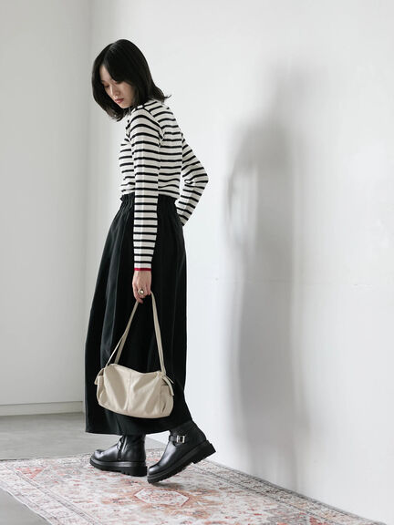 【Hug knit】リブハイネックプルオーバー（オフホワイト/ホワイト/ブラック/グリーン/ＴＯＰグレー）｜Samansa Mos2 blue（サマンサモスモス ブルー）通販