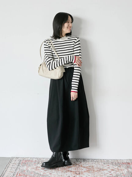 【Hug knit】リブハイネックプルオーバー（オフホワイト/ホワイト/ブラック/グリーン/ＴＯＰグレー）｜Samansa Mos2 blue（サマンサモスモス ブルー）通販