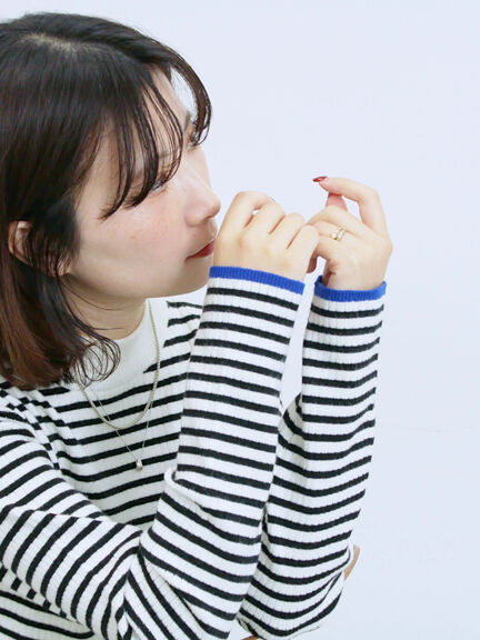 【Hug knit】リブハイネックプルオーバー（オフホワイト/ホワイト/ブラック/グリーン/ＴＯＰグレー）｜Samansa Mos2 blue（サマンサモスモス ブルー）通販