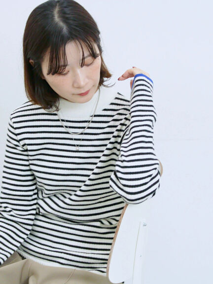 【Hug knit】リブハイネックプルオーバー（オフホワイト/ホワイト/ブラック/グリーン/ＴＯＰグレー）｜Samansa Mos2 blue（サマンサモスモス ブルー）通販
