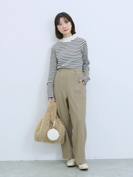 【Hug knit】リブハイネックプルオーバー（オフホワイト/ホワイト/ブラック/グリーン/ＴＯＰグレー）｜Samansa Mos2 blue（サマンサモスモス ブルー）通販