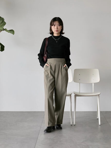 【Hug knit】リブハイネックプルオーバー（オフホワイト/ホワイト/ブラック/グリーン/ＴＯＰグレー）｜Samansa Mos2 blue（サマンサモスモス ブルー）通販