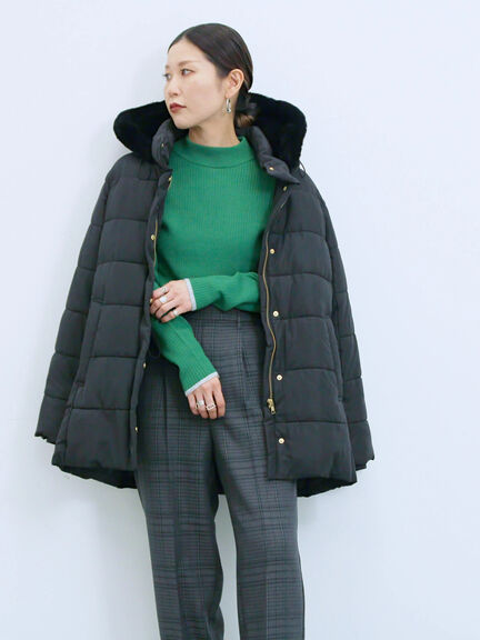 【Hug knit】リブハイネックプルオーバー（オフホワイト/ホワイト/ブラック/グリーン/ＴＯＰグレー）｜Samansa Mos2 blue（サマンサモスモス ブルー）通販