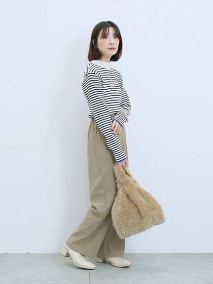 【Hug knit】リブハイネックプルオーバー（オフホワイト/ホワイト/ブラック/グリーン/ＴＯＰグレー）｜Samansa Mos2 blue（サマンサモスモス ブルー）通販