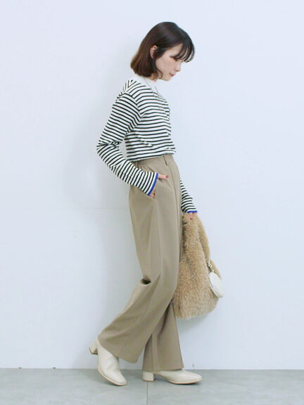 【Hug knit】リブハイネックプルオーバー（オフホワイト/ホワイト/ブラック/グリーン/ＴＯＰグレー）｜Samansa Mos2 blue（サマンサモスモス ブルー）通販