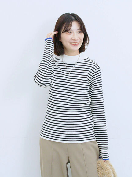 【Hug knit】リブハイネックプルオーバー（オフホワイト/ホワイト/ブラック/グリーン/ＴＯＰグレー）｜Samansa Mos2 blue（サマンサモスモス ブルー）通販