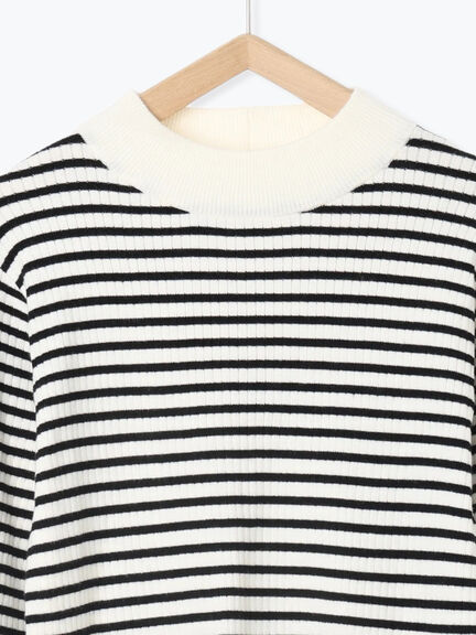 【Hug knit】リブハイネックプルオーバー（オフホワイト/ホワイト/ブラック/グリーン/ＴＯＰグレー）｜Samansa Mos2 blue（サマンサモスモス ブルー）通販