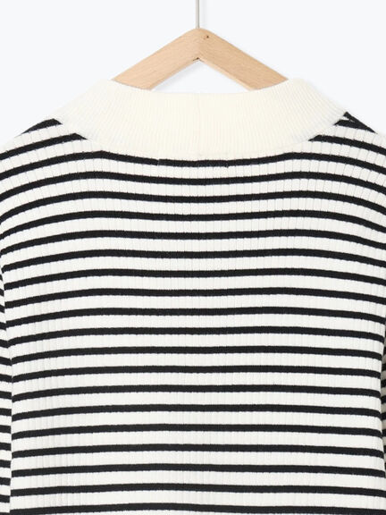 【Hug knit】リブハイネックプルオーバー（オフホワイト/ホワイト/ブラック/グリーン/ＴＯＰグレー）｜Samansa Mos2 blue（サマンサモスモス ブルー）通販