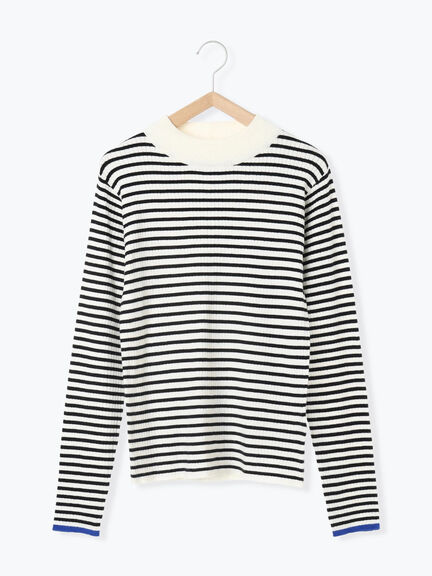 【Hug knit】リブハイネックプルオーバー（オフホワイト/ホワイト/ブラック/グリーン/ＴＯＰグレー）｜Samansa Mos2 blue（サマンサモスモス ブルー）通販