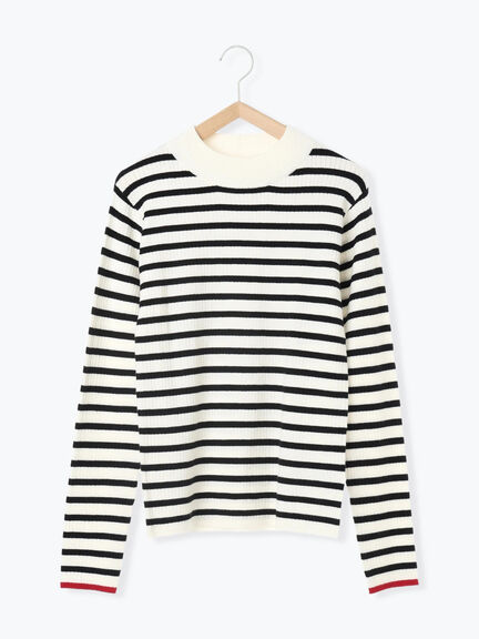 【Hug knit】リブハイネックプルオーバー（オフホワイト/ホワイト/ブラック/グリーン/ＴＯＰグレー）｜Samansa Mos2 blue（サマンサモスモス ブルー）通販