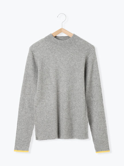 【Hug knit】リブハイネックプルオーバー（オフホワイト/ホワイト/ブラック/グリーン/ＴＯＰグレー）｜Samansa Mos2 blue（サマンサモスモス ブルー）通販