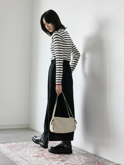 【Hug knit】リブハイネックプルオーバー（オフホワイト/ホワイト/ブラック/グリーン/ＴＯＰグレー）｜Samansa Mos2 blue（サマンサモスモス ブルー）通販