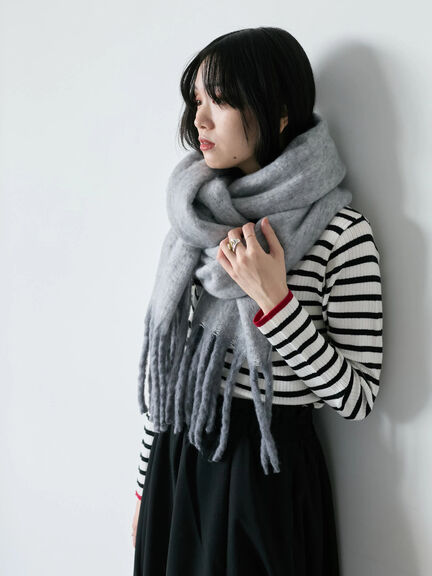 【Hug knit】リブハイネックプルオーバー（オフホワイト/ホワイト/ブラック/グリーン/ＴＯＰグレー）｜Samansa Mos2 blue（サマンサモスモス ブルー）通販