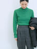 【Hug knit】リブハイネックプルオーバー（オフホワイト/ホワイト/ブラック/グリーン/ＴＯＰグレー）｜Samansa Mos2 blue（サマンサモスモス ブルー）通販