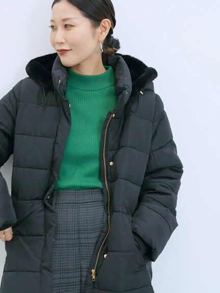 【Hug knit】リブハイネックプルオーバー（オフホワイト/ホワイト/ブラック/グリーン/ＴＯＰグレー）｜Samansa Mos2 blue（サマンサモスモス ブルー）通販