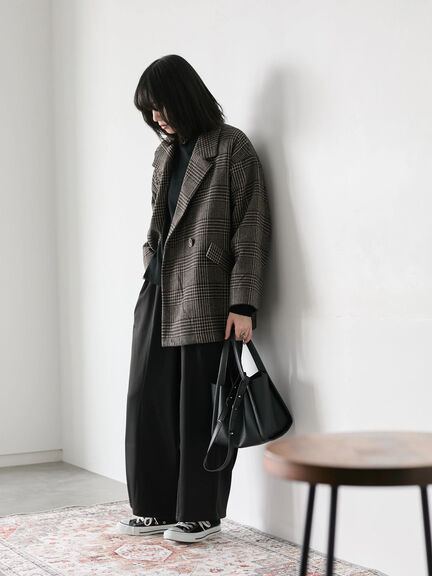 【Hug knit】袖ボリュームハイネックプルオーバー（ブラック/レッド/ダークオレンジ/グリーン/ＴＯＰグレー）｜Samansa Mos2 blue（サマンサモスモス ブルー）通販