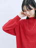 【Hug knit】袖ボリュームハイネックプルオーバー（ブラック/レッド/ダークオレンジ/グリーン/ＴＯＰグレー）｜Samansa Mos2 blue（サマンサモスモス ブルー）通販