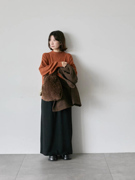 【Hug knit】袖ボリュームハイネックプルオーバー（ブラック/レッド/ダークオレンジ/グリーン/ＴＯＰグレー）｜Samansa Mos2 blue（サマンサモスモス ブルー）通販