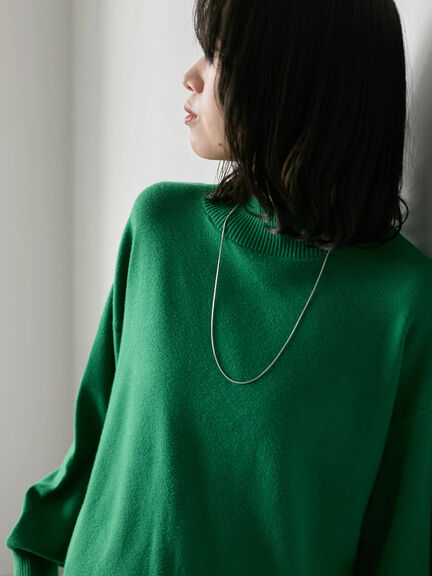 【Hug knit】袖ボリュームハイネックプルオーバー（ブラック/レッド/ダークオレンジ/グリーン/ＴＯＰグレー）｜Samansa Mos2 blue（サマンサモスモス ブルー）通販