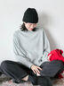 【Hug knit】袖ボリュームハイネックプルオーバー（ブラック/レッド/ダークオレンジ/グリーン/ＴＯＰグレー）｜Samansa Mos2 blue（サマンサモスモス ブルー）通販
